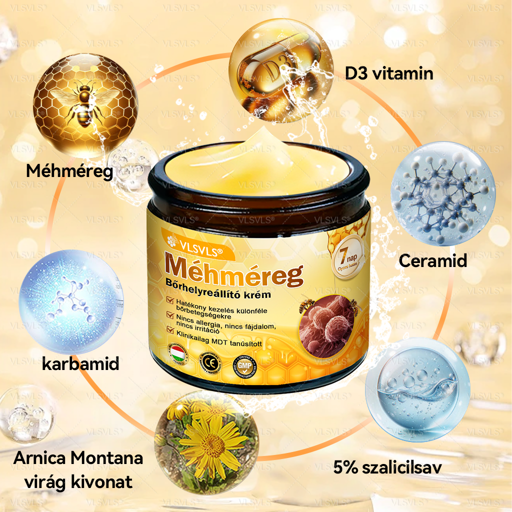 👍💪VLSVLS® Méhméreg Bőrhelyreállító Krém (👨‍⚕‍CE jóváhagyott)✅