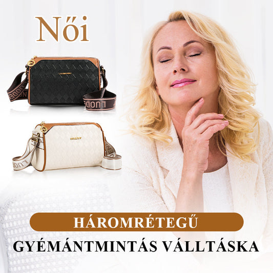 👜Prémium háromrétegű gyémánt mintás divatos crossbody táska✨
