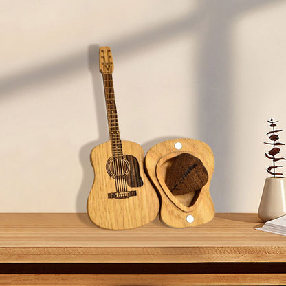 🔥 FORRÓ AKCIÓ 50% KEDVEZMÉNY 💖 Fa Akusztikus Gitár Pengető Doboz 🎁🎸