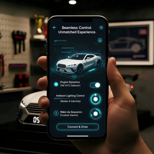 🎁 Hiperautó ébresztőóra🏎️Realisztikus motor- és fényeffektusok