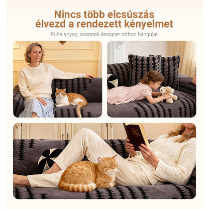 🛋️ Puha, csúszásgátló bársony kanapetakaró
