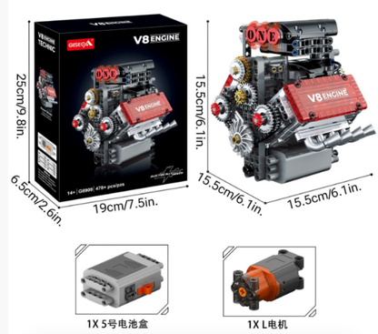 100% DIY🔥 dübörgő V8-as motor modell!