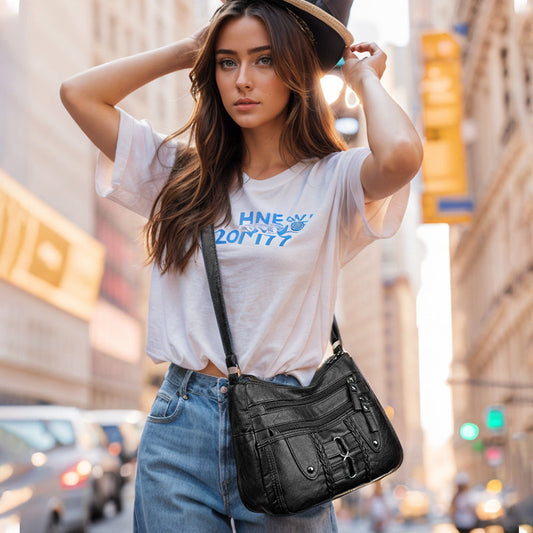 👜Retro stílusú nagy kapacitású puha bőr női kézitáska