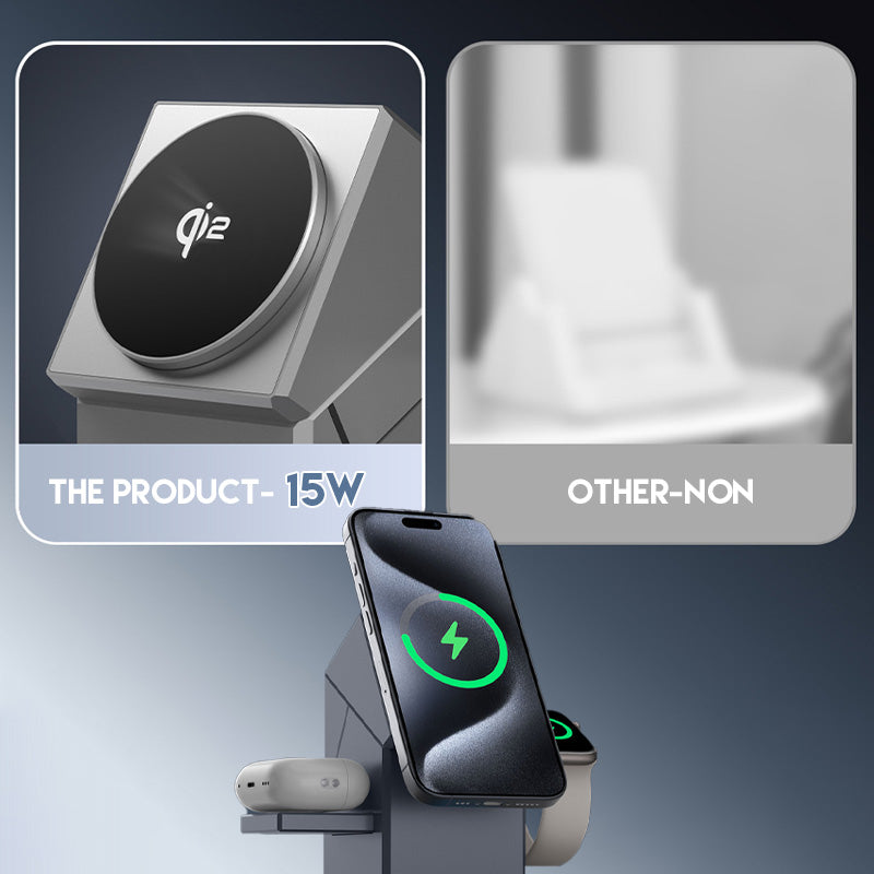 3 az 1-ben összecsukható mágneses vezeték nélküli töltőállomás