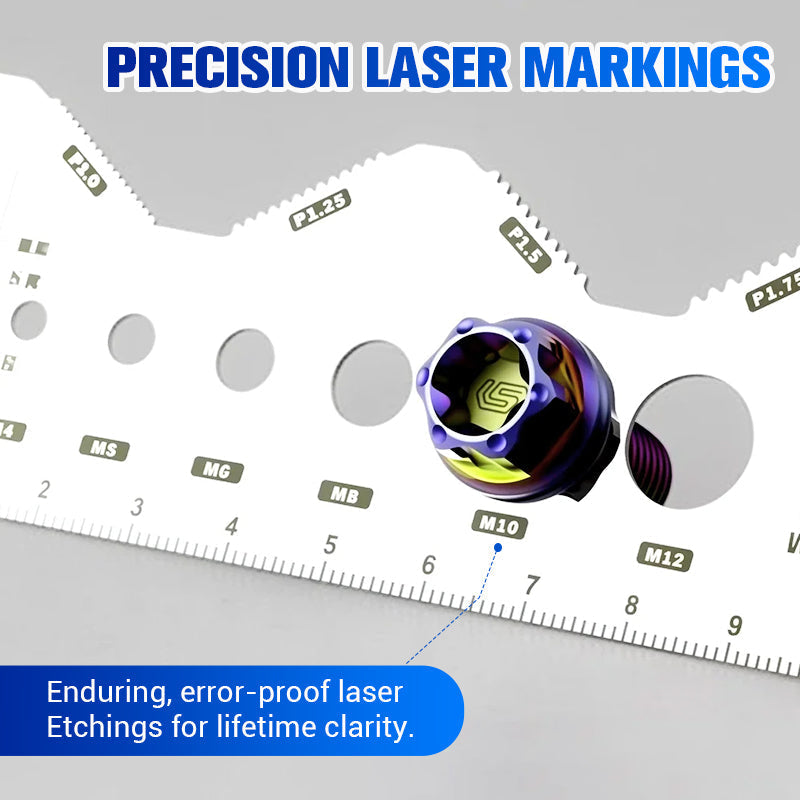 🎉 Rozsdamentes acél kétoldalas csavar mérőkártya