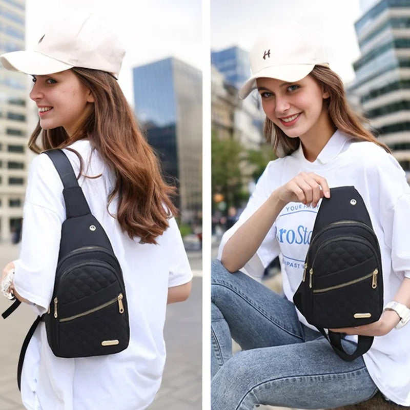 👜Nagy kapacitású vízálló mellkasi táska