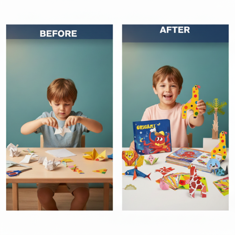 👶🧠 Gyermek oktatási DIY origami kézműves ✂️✨