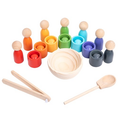 🌈 Szivárványgolyók poharakban Montessori játékok kisgyermekeknek 👶🧠