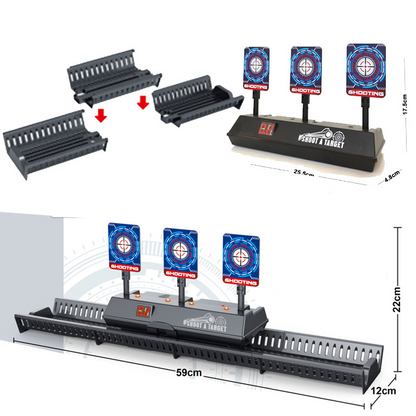 🎯Elektromos, automatikus visszaállítású lövöldözős játék mozgó sínekkel