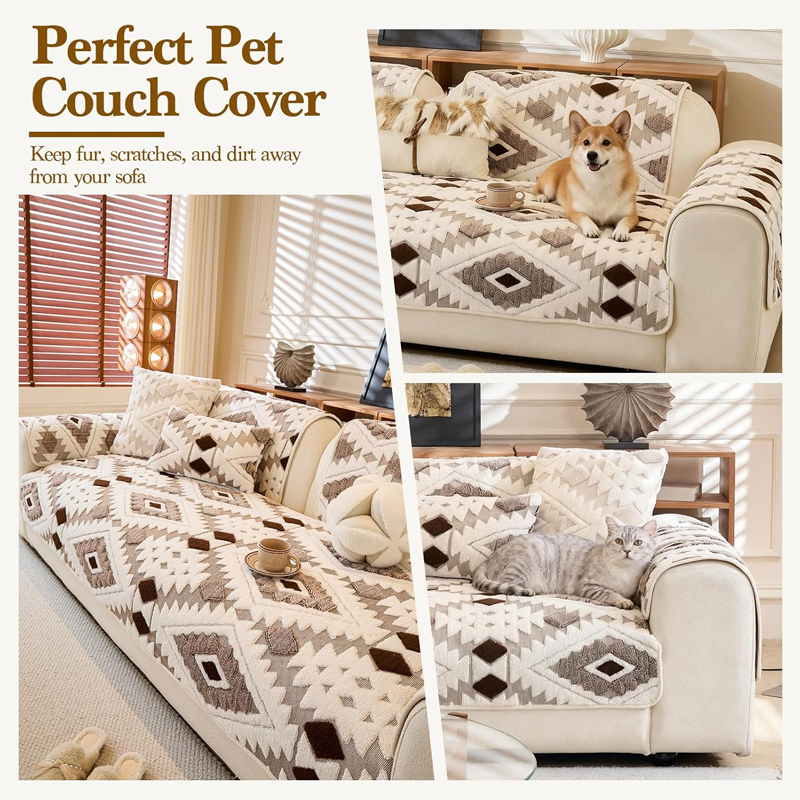 🛋️✨Modern geometrikus plüss kanapéhuzat