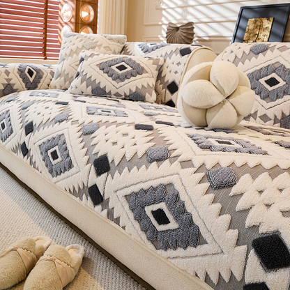 🛋️✨Modern geometrikus plüss kanapéhuzat