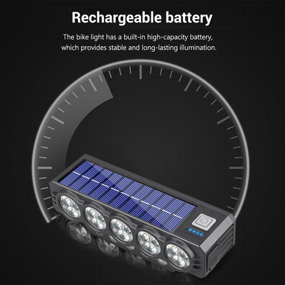 Napelemes és USB-ről tölthető kerékpárlámpa